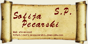 Sofija Pecarski vizit kartica